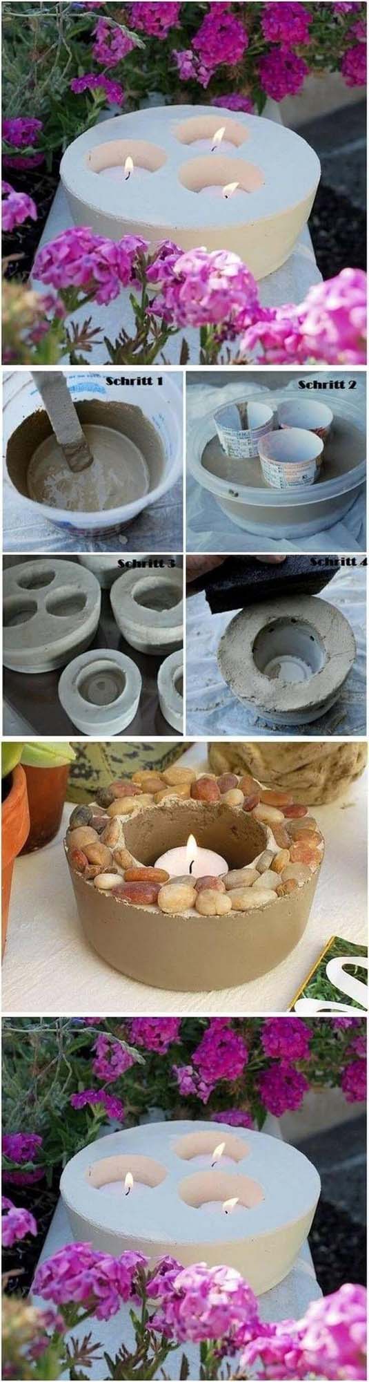 DIY Concrete Candlestick #diy #concrete #backyard #decorhomeideas