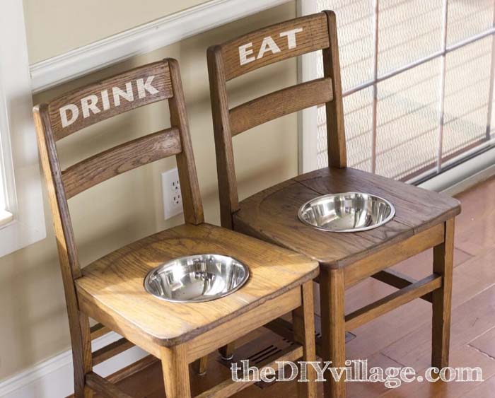 DIY Dog Bowl Chairs #chair #diy #repurposed #decorhomeideas
