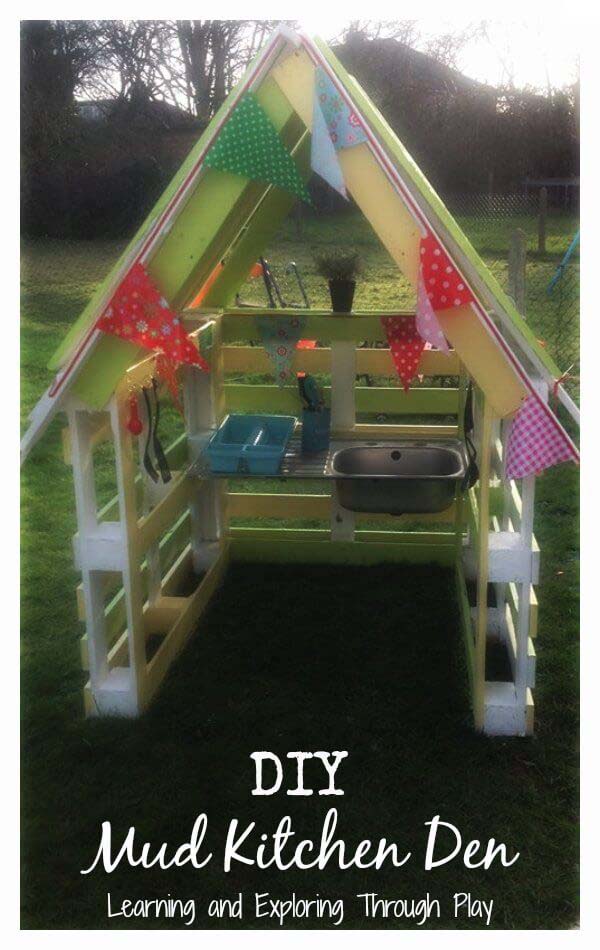 DIY Mud Kitchen Den #diy #backyard #playarea #kids #decorhomeideas