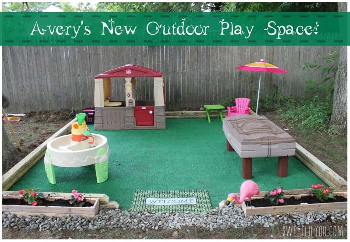 DIY Outdoor Play Space #diy #backyard #playarea #kids #decorhomeideas
