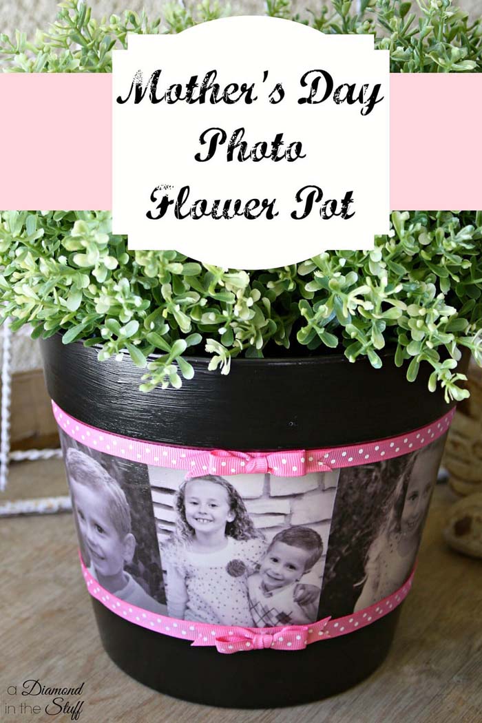 DIY Photo Flower Pot for Mother’s Day #diy #flowerpot #garden #flower #decorhomeideas