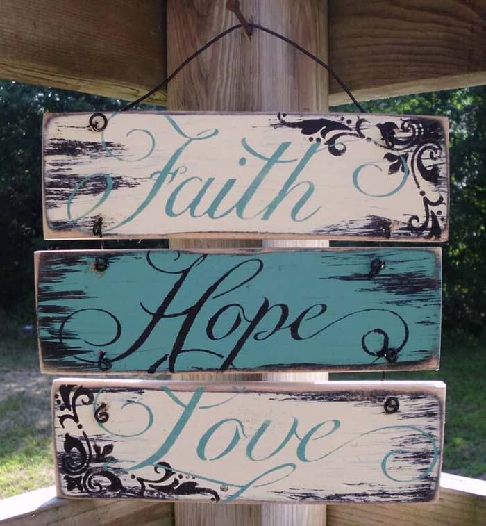 DIY Shabby Chic Sign #diy #porch #sign #decorhomeideas