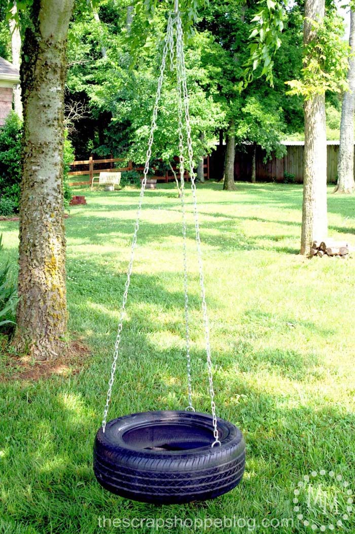 DIY Tire Swing #diy #backyard #playarea #kids #decorhomeideas