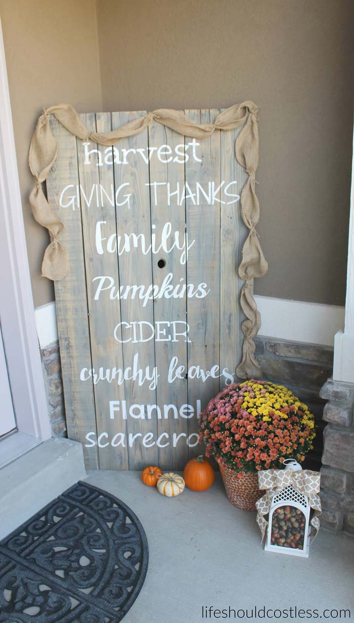 DIY Wooden Harvest Time Sign #diy #porch #sign #decorhomeideas