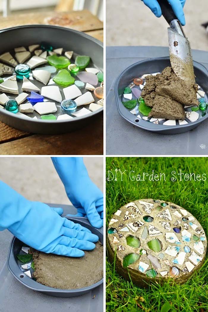Easy DIY Garden Stones Project #steppingstones #garden #backyard #pathway #decorhomeideas