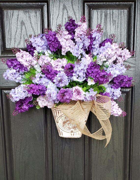 Elegant Lilacs of Different Shades Wreath #farmhouse #summer #decor #decorhomeideas