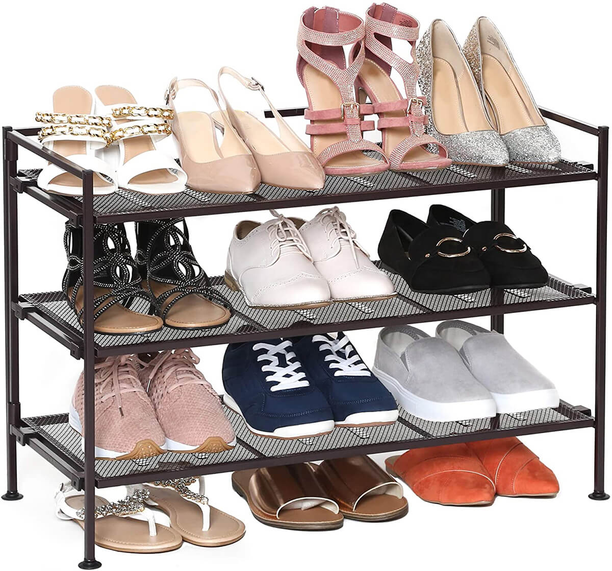 Elegant Metal Organizer With Three Shelves #shoeorganizer #storage #shoe #organizer #decorhomeideas