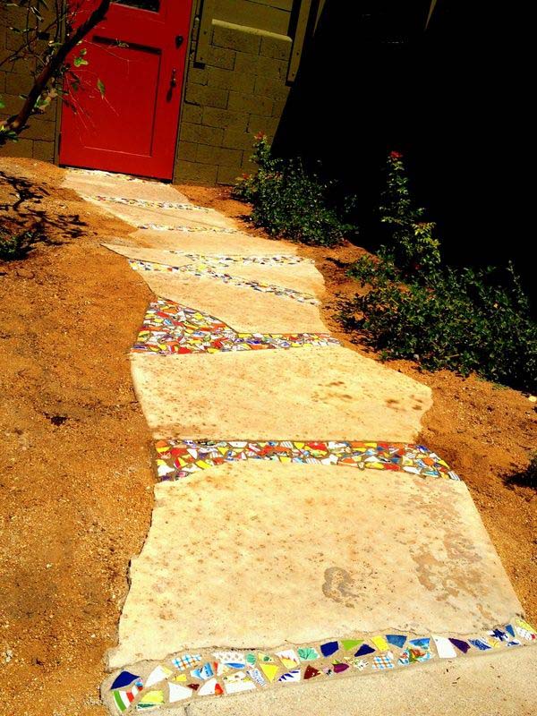 stepping stones mosaic stone garden backyard between cheap decorative landscape walkway designs diy idea outdoors fun path sensory homebnc projects