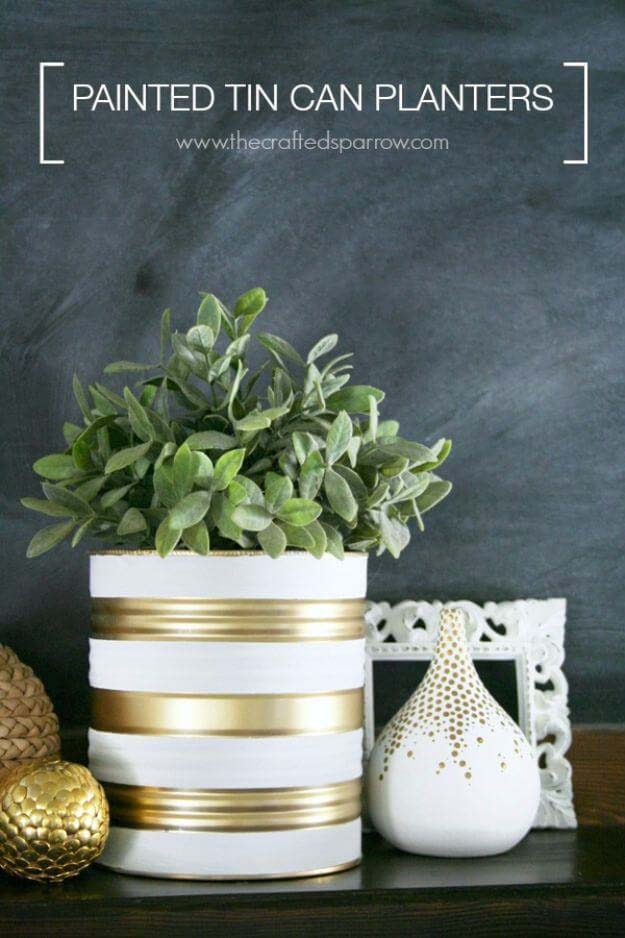 Gorgeous Gilded Coffee Can Upcycle #diy #flowerpot #garden #flower #decorhomeideas