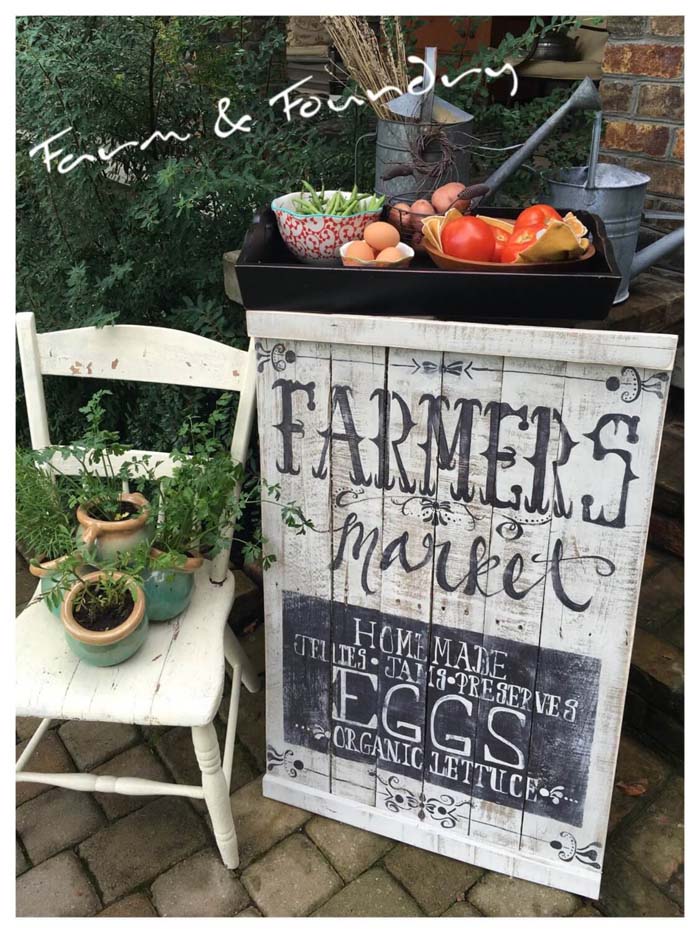 Hand Painted Farmers Market Pallet Sign #diy #pallet #garden #decorhomeideas