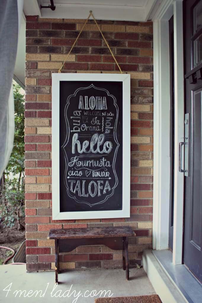 Hanging Chalkboard Art from Repurposed Wood #veranda #decor #rustic #decorhomeideas