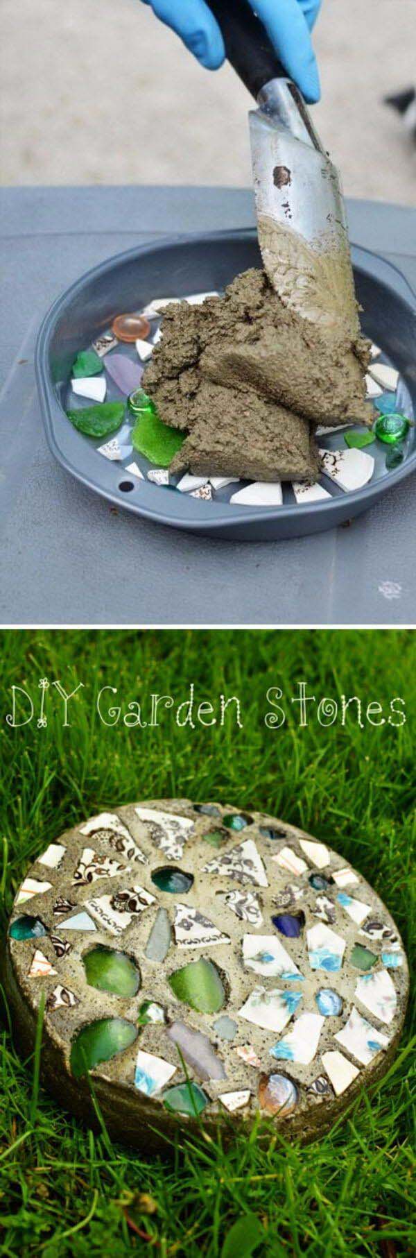 How to Make Stepping Stones – with a Cake Pan #diy #concrete #backyard #decorhomeideas