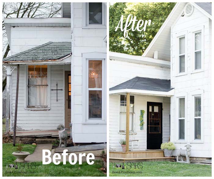 Instant Back Porch Upgrade Project #diy #porch #makeover #decorhomeideas