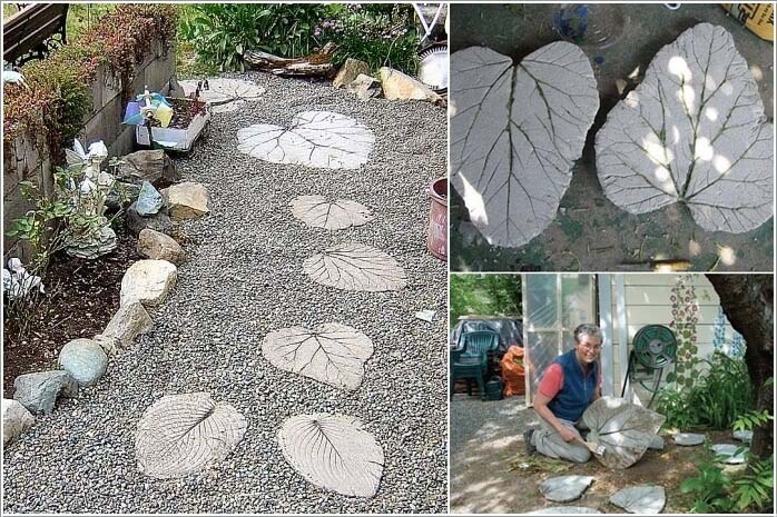 Leaf Inspired Stepping Stones #steppingstones #garden #backyard #pathway #decorhomeideas