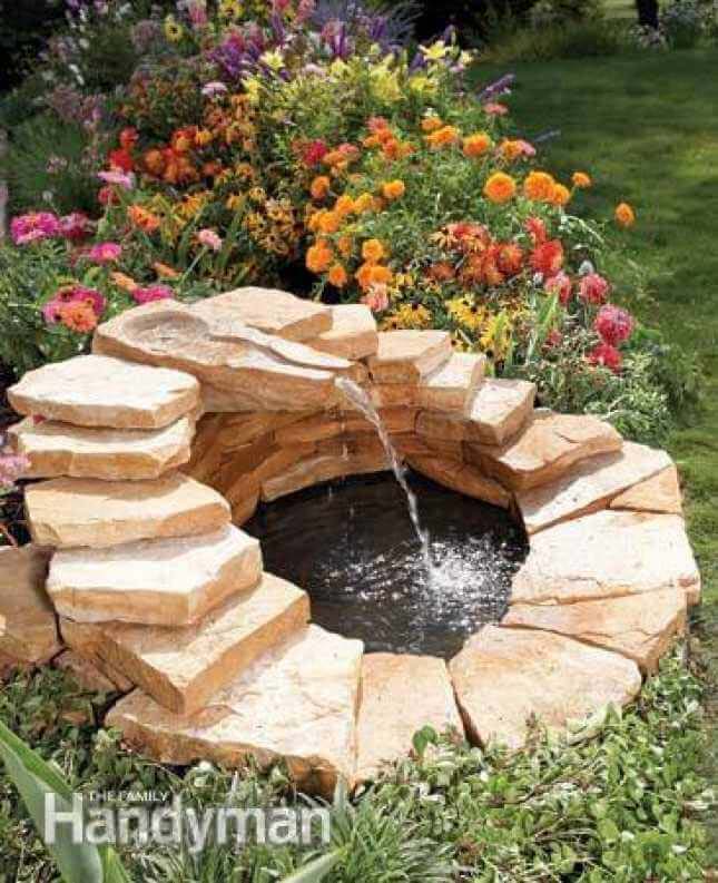 Mini Oasis with Waterfall Water Feature #diy #waterfeature #backyard #garden #decorhomeideas