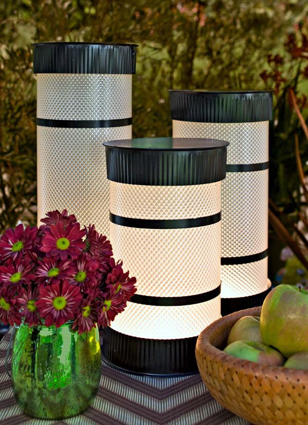 Monochrome Cylinder Table Top Lamps #porch #diy #lights #decorhomeideas
