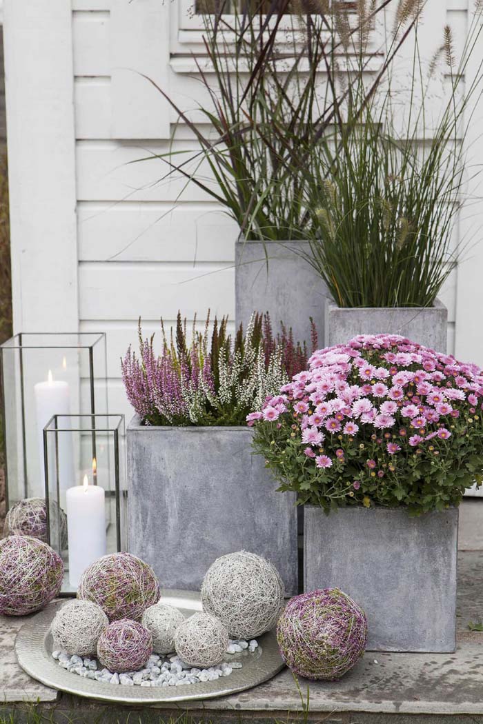 Multi Level Rectangular Concrete Planters #porch #summer #decor #decorhomeideas