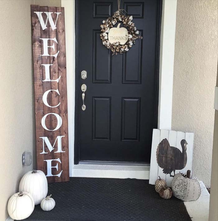 Oversized Rustic Wooden Welcome Sign #diy #porch #sign #decorhomeideas