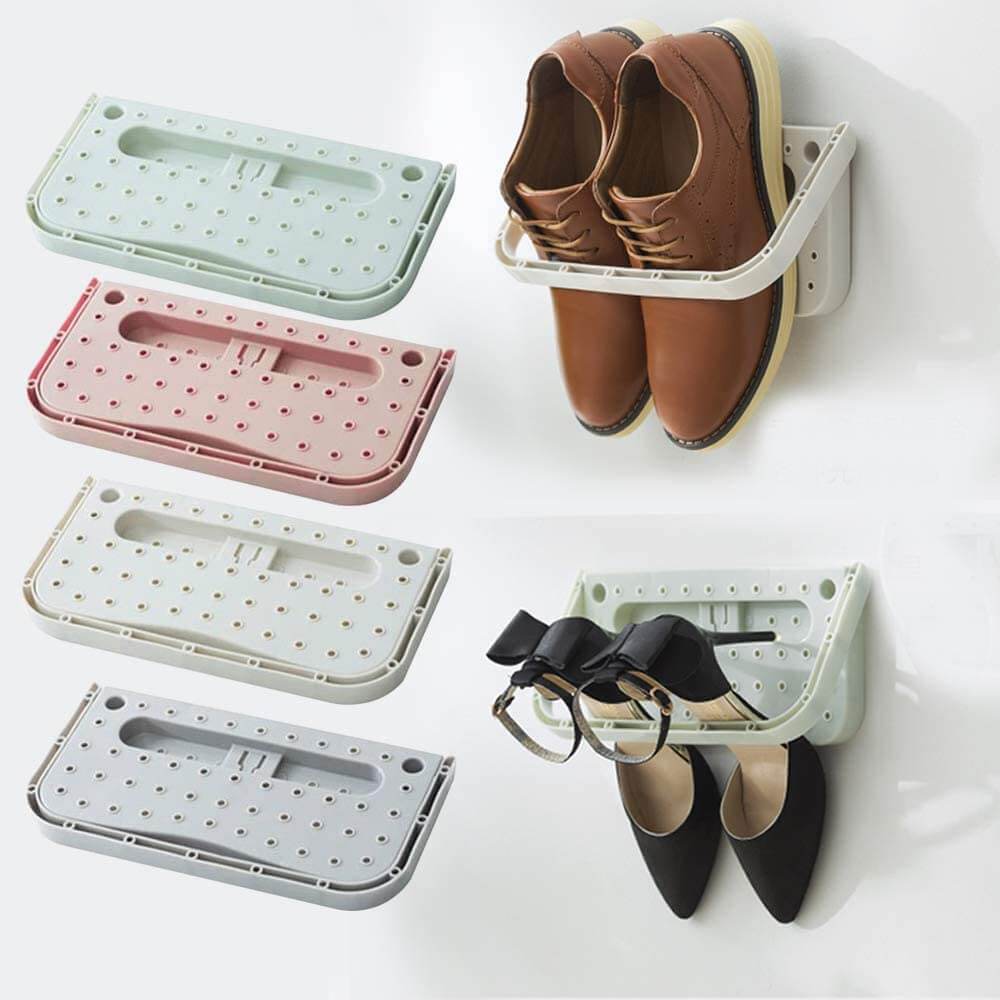 Plastic Wall-Mounted Fold-Out Shoe Racks #shoeorganizer #storage #shoe #organizer #decorhomeideas