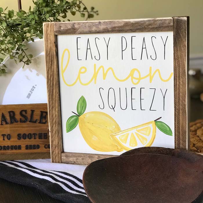 Refreshing and Fun Summertime Lemon Wall Art #farmhouse #summer #decor #decorhomeideas