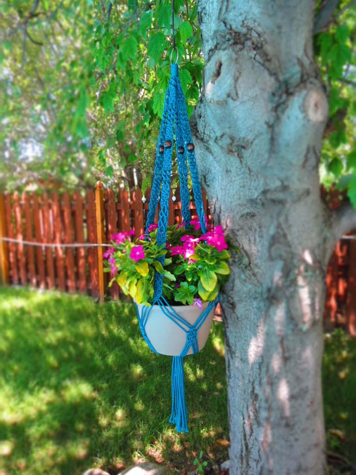 Retro Macrame Hanging Flower Pot #diy #planter #flower #hanging #garden #decorhomeideas