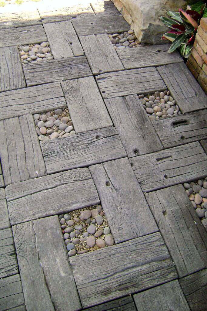 Romantic Aged Wood Parquet And Stone #diy #pathway #walkway #garden #decorhomeideas