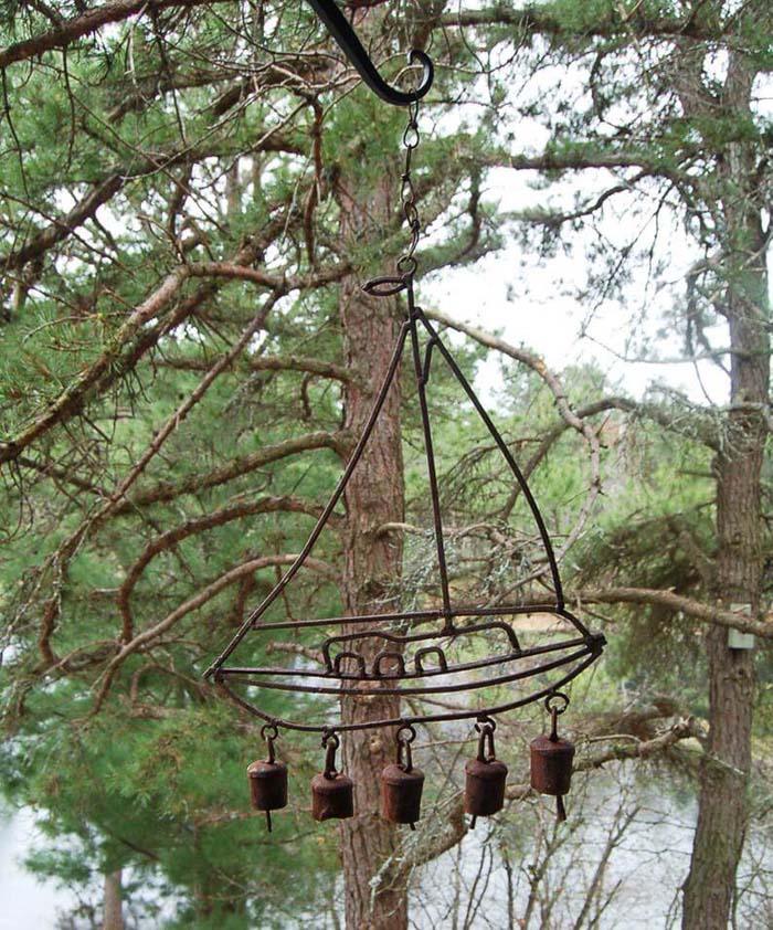 Rustic Sailboat with Garden Bells #diy #garden #decor #countryside #decorhomeideas