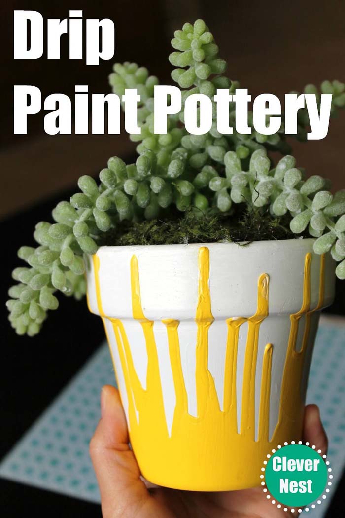 Simple Drip Paint Pottery Hack #diy #flowerpot #garden #flower #decorhomeideas