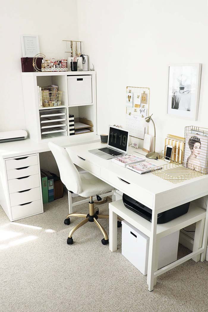 Sleek Home Office Organization #homeoffice #organization #decorhomeideas