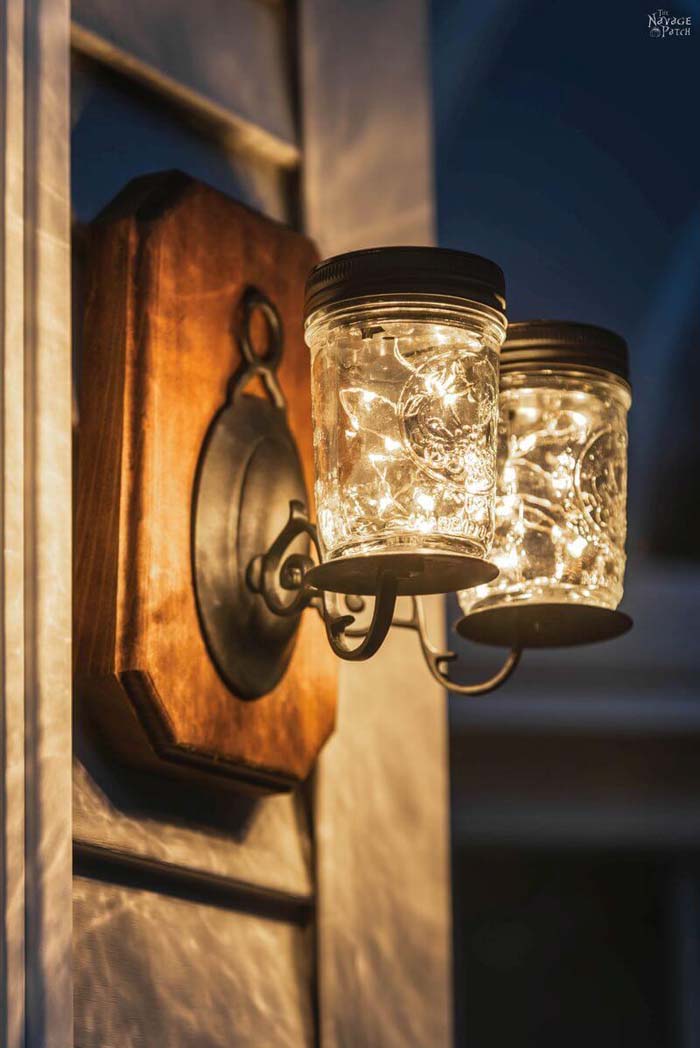 Solar Mason Jar Lights #porch #diy #lights #decorhomeideas