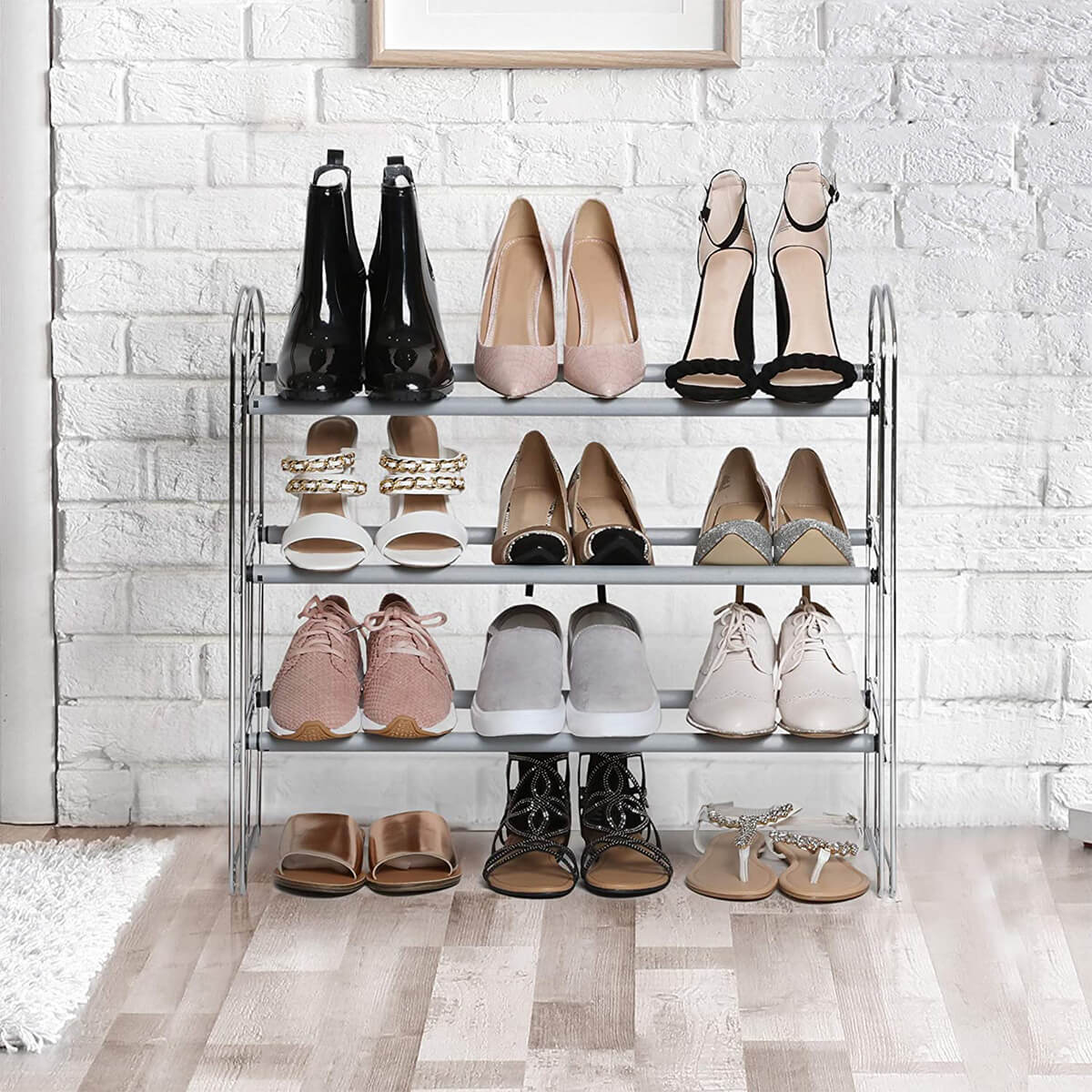 Steel Wire Three-Tier Rack #shoeorganizer #storage #shoe #organizer #decorhomeideas