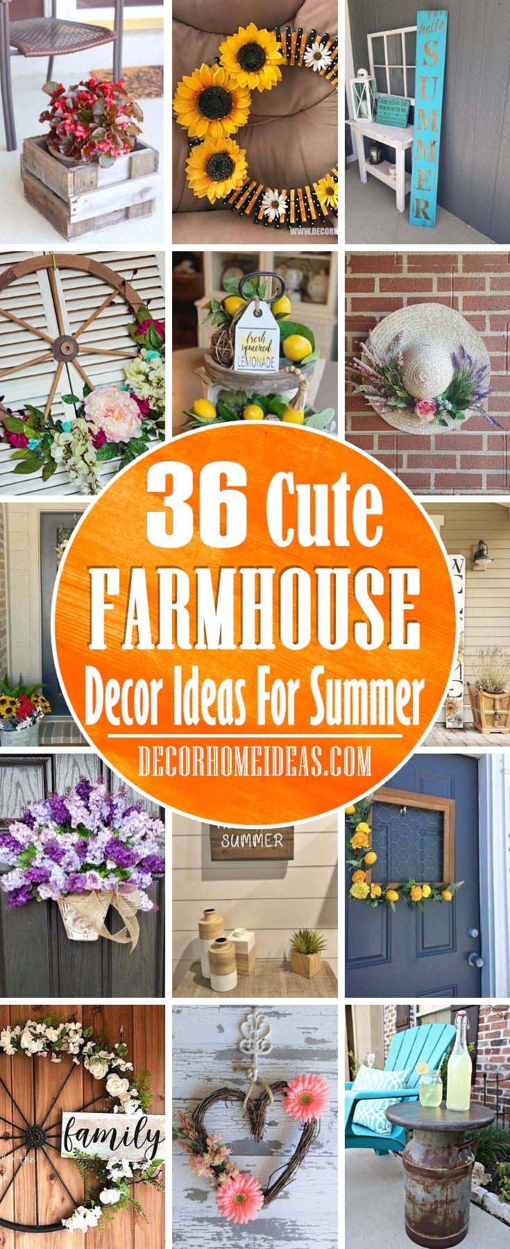 Summer Farmhouse Decoration Ideas These summer farmhouse decor ideas will add charm and sunlight in your home. Let the summer mood fill your home and heart. #farmhouse #summer #decorhomeideas