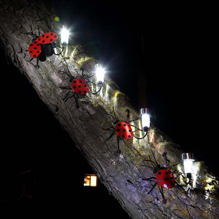 Super Cute Lady Bug Lights #diy #solar #lights #solarlight #garden #decorhomeideas