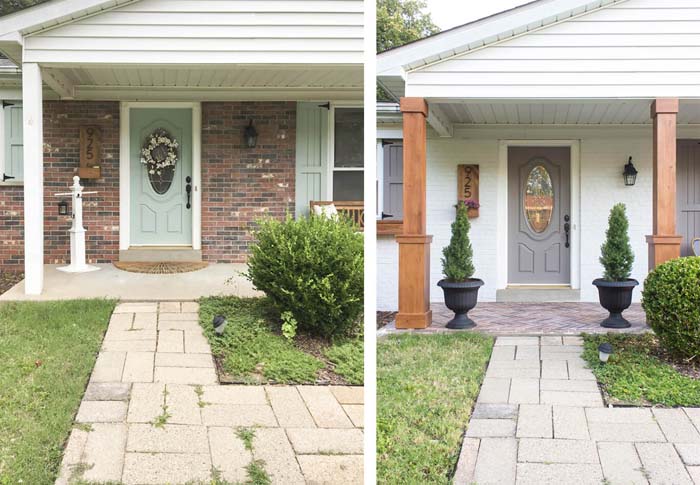 Total Porch Makeover from Columns to Colors #diy #porch #makeover #decorhomeideas