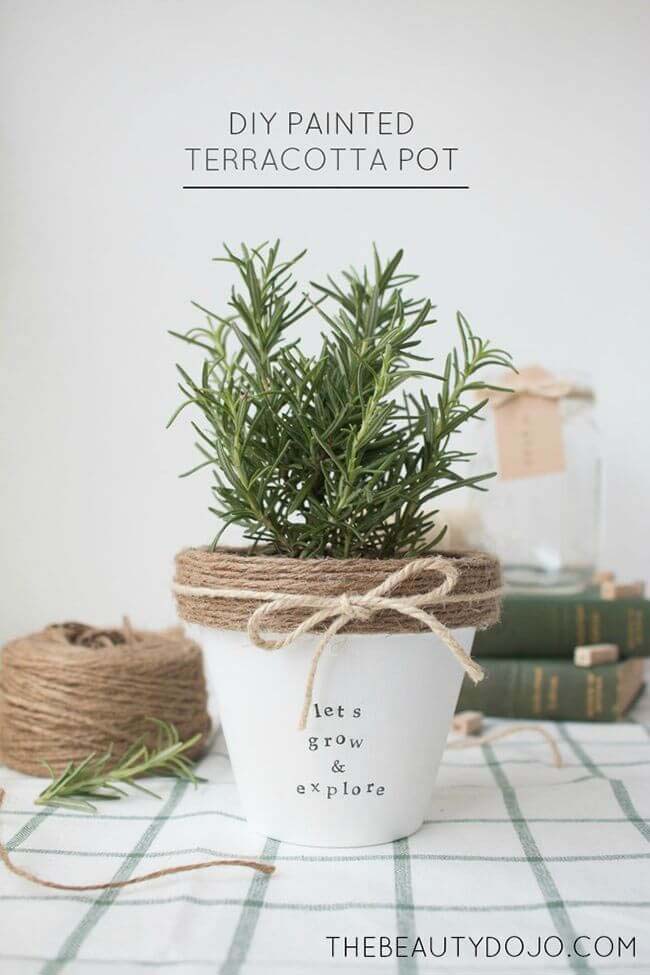 Twine Wrapped Terracotta for Gifting #diy #flowerpot #garden #flower #decorhomeideas