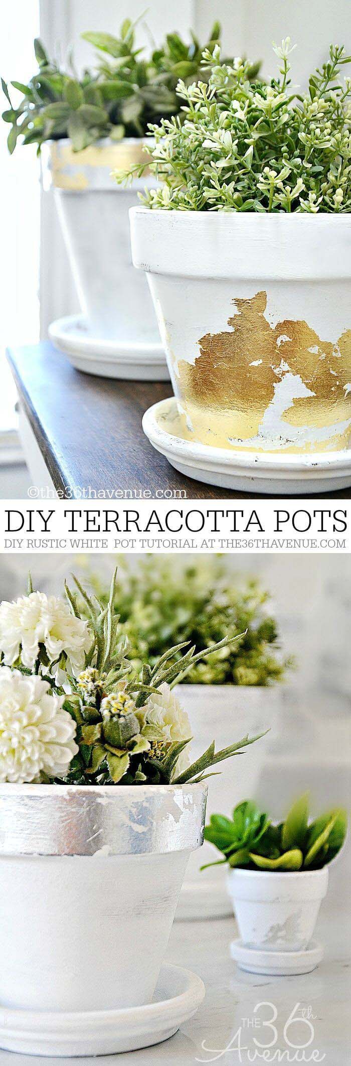 Two Ways to Dress Up Classic Clay #diy #flowerpot #garden #flower #decorhomeideas