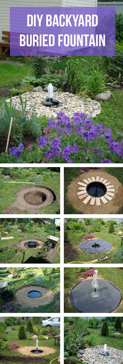 Underground Water System Fountain #diy #waterfeature #backyard #garden #decorhomeideas