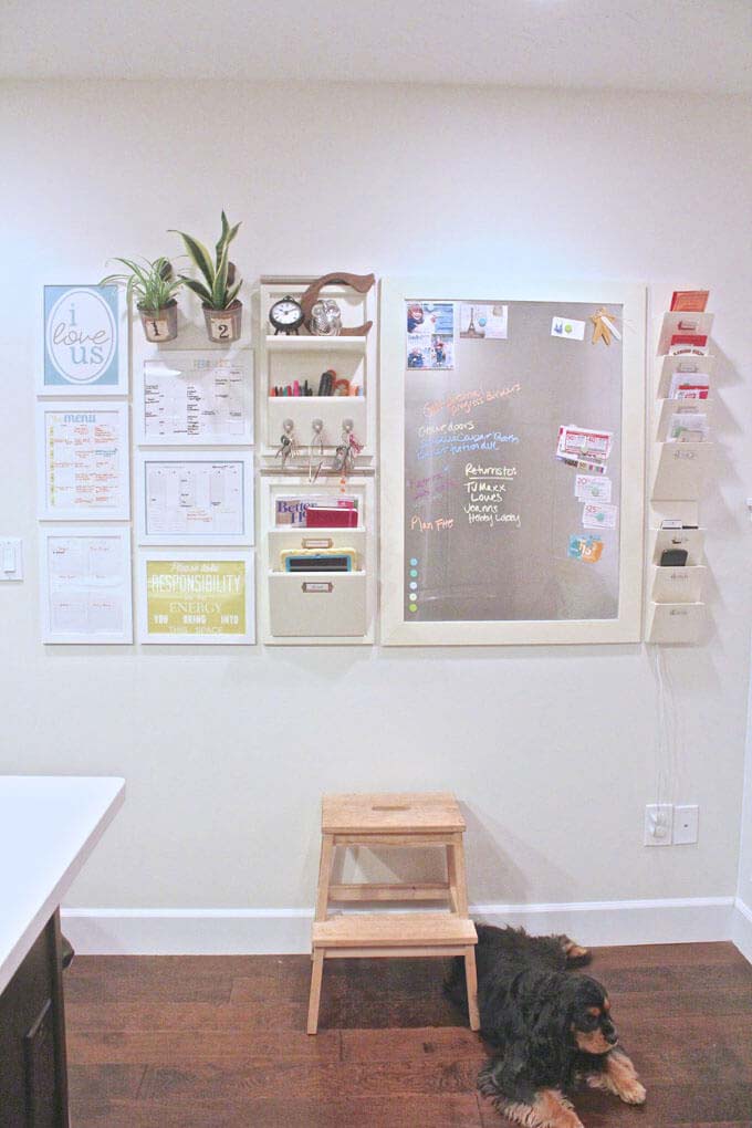 Wall-Mounted Command Center with Magnetic Board #homeoffice #organization #decorhomeideas