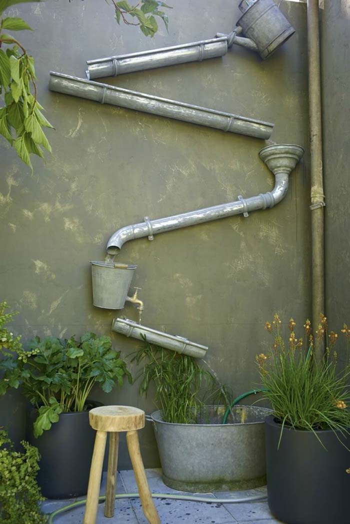 Water Tumbling Down the Wall Fun Feature #diy #waterfeature #backyard #garden #decorhomeideas