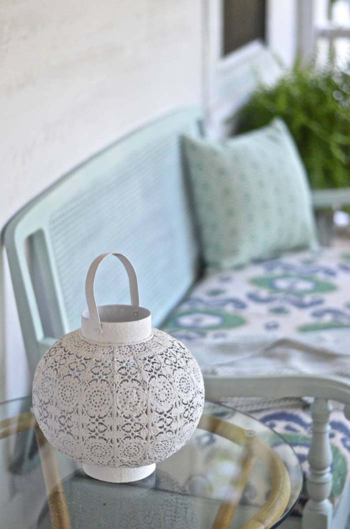 White Lace Cut Table Lamp #porch #diy #lights #decorhomeideas