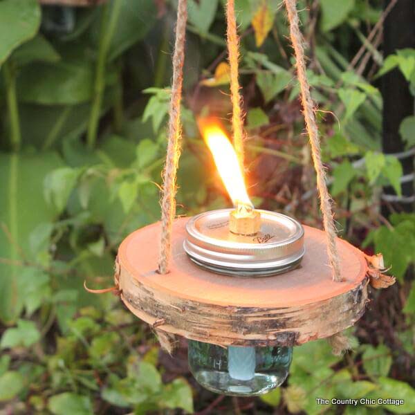 Wood and Mason Jar Tiki Torches #porch #diy #lights #decorhomeideas