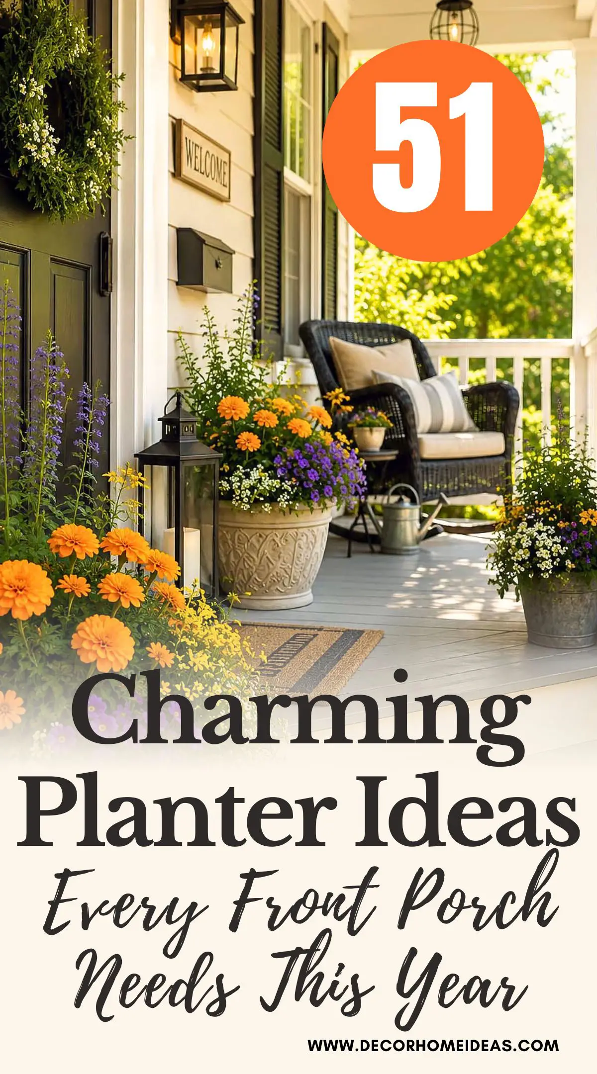Upgrade your outdoor space with these 51 charming porch planter ideas perfect for small porches, farmhouse homes, and modern entryways. Find easy curb appeal ideas using flowers, greenery, and decorative planters.