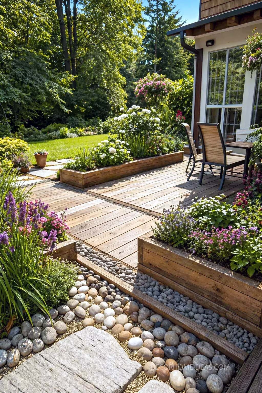 Built In Wooden Planters for a Beautiful Patio Garden