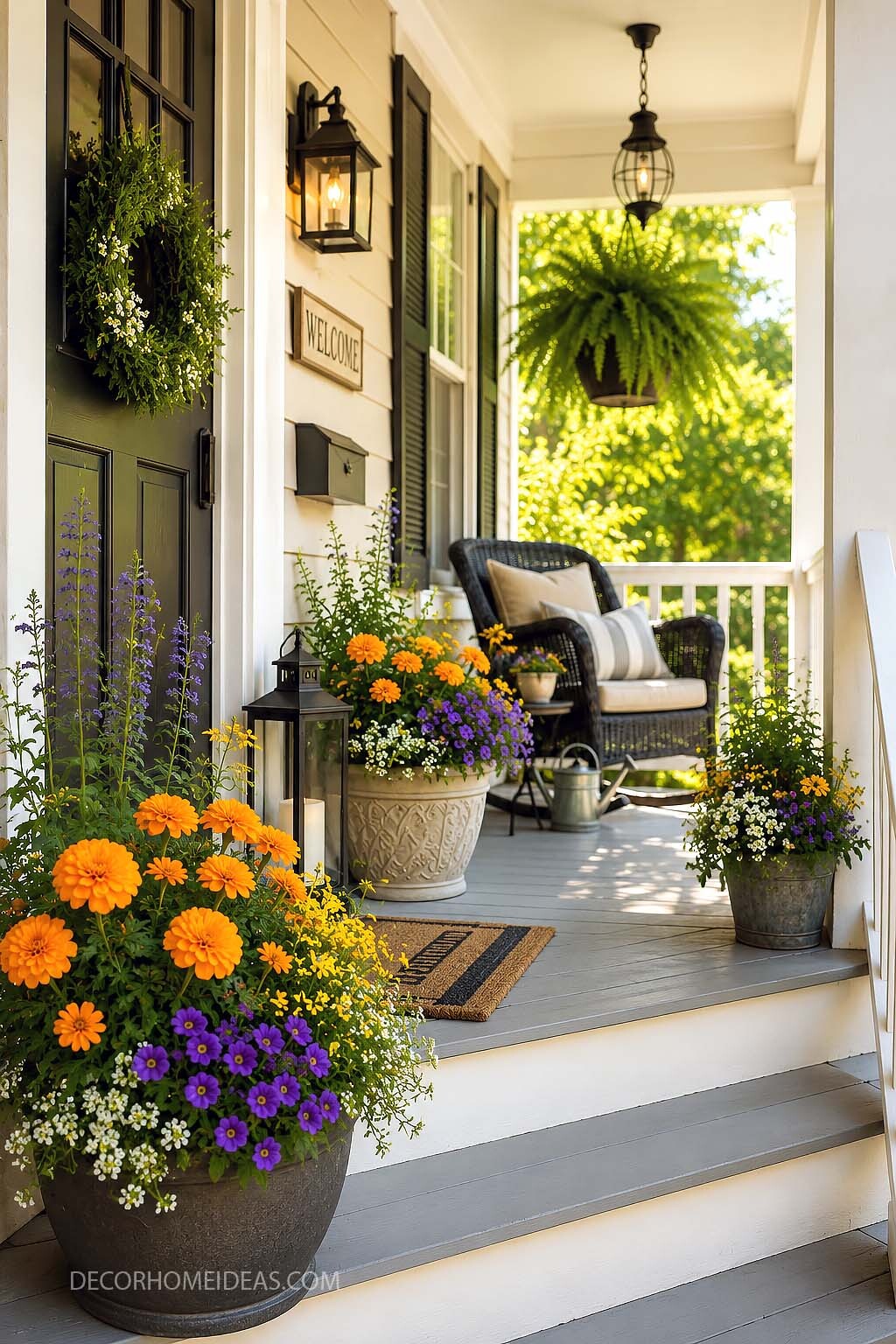 Colorful Front Porch Planter Ideas for a Bright Summer Entry