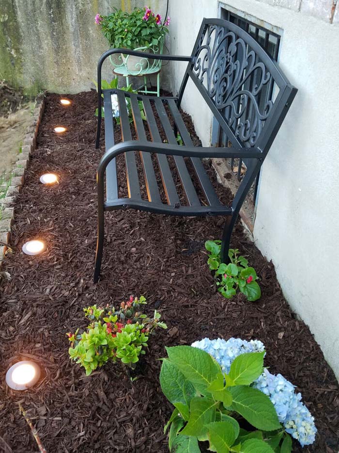 Add Ornate Bench #backyard #sitting #area #decorhomeideas