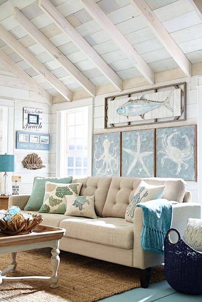 Beach Relaxation Plentiful with Sea Life and Coral #beach #coastal #decoration #decorhomeideas