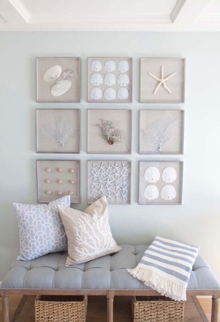 Beached-Themed Mosaic Full of Shells and Starfish #beach #coastal #decoration #decorhomeideas