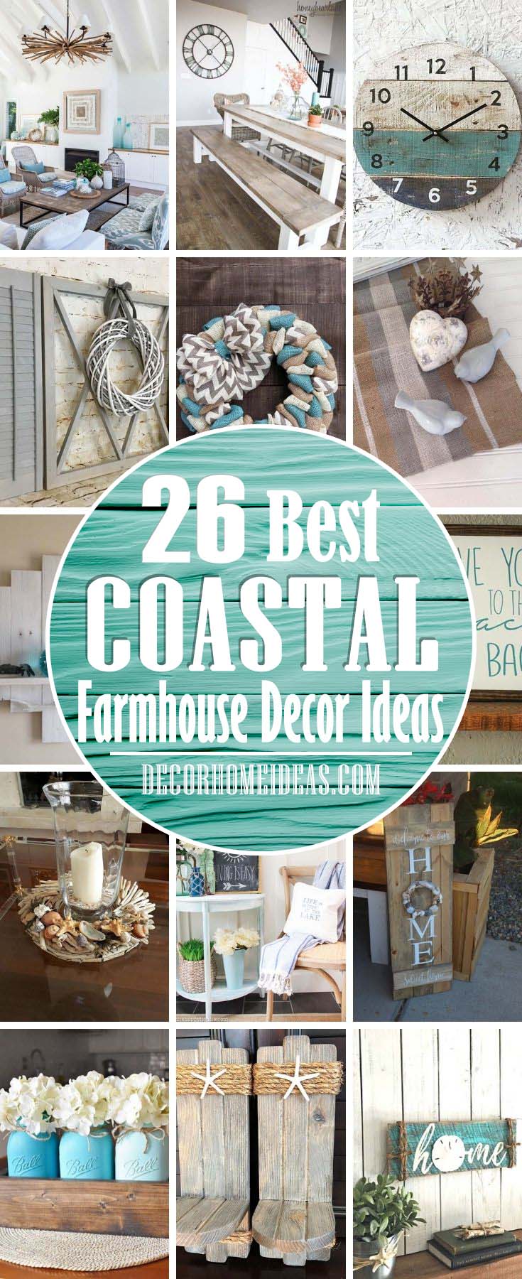 Best Coastal Farmhouse Decor Ideas. Take a look at some of the best coastal farmhouse decor ideas. If you really like the coastal and beach decor these are just for you. #farmhouse #beach #coastal #decorhomeideas