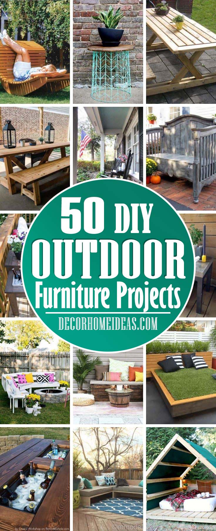 Best Outdoor Furniture Projects. If you are looking for a budget-friendly DIY outdoor furniture project that could be done easily, we have selected the best ones for you. #diy #outdoor #furniture #projects #decorhomeideas