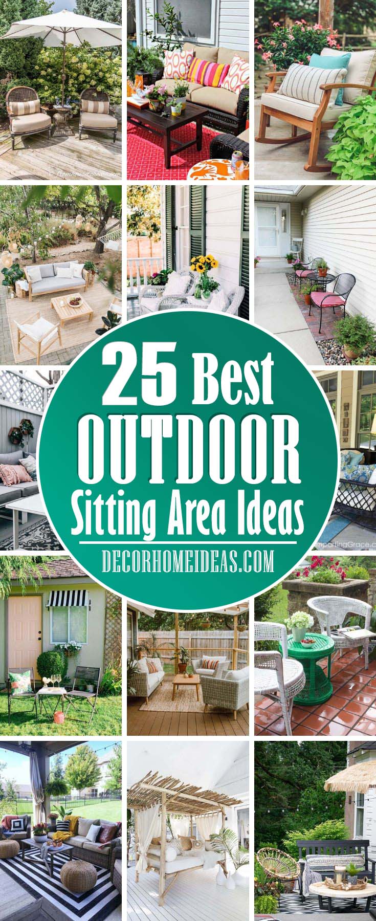 Best Outdoor Sitting Area Ideas. Whether on the backyard, front porch, deck, or patio, you can make use of your home's outdoor space. With the beauty of nature and ambient lighting, these areas make for the perfect gathering place.  #garden #outdoor #sitting #area #decorhomeideas